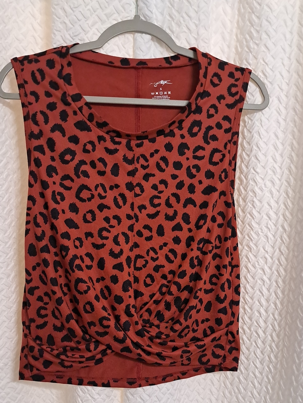 Gottex Rust Leopard Print Twist-Front Tank